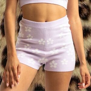 Lilac Flower Shorts